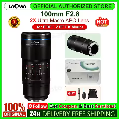 Laowa 100mm f/2.8 100mm F2.8 2X Ultra Macro APO Camera Lens for Sony E for Canon EF RF Pentax K Niko