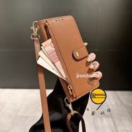 Flip Phone Case Coin Purse Card Crossbody Lanyard Bag Suitable For Samsung A55 A54 A53 A52S A35 A32 