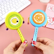 Cute Cartoon Fruit Rattle Hand Drum / New Born Baby Shakes the Drum Rings Toys / Child Early Educati