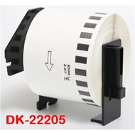 DK-22205 DK22205 Paper Roll Continuous Label Sticker (Black On White Background) 62mmx30.48M