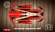striping Skywave merah variasi striping motor
