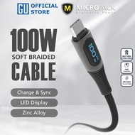 MicroPack POWER LINK C2 MC-C100 Soft Braided Fast Charging Cable 100W USB-C to C Braided Umbrella Le