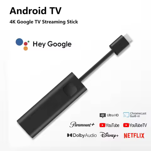Android TV Stick, 4K HD Streaming Device with Google Chromecast, HDMI Streaming Stick for TV Netflix