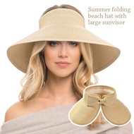 Casual Portable Wide Brim UV Protection Beach Cap Straw Hat Sun Hat Sun Visors