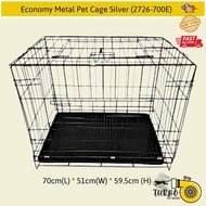 700 Economy Metal Foldable Large Cage With Tray 2 Door - 70cm(L) * 51cm(W) * 59.5cm (H) -(2726-700E)