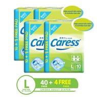 Caress Basic Adult Diaper Large - 4 Packs (40 Pads)