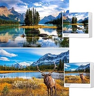 Jigsaw Puzzles for Adults, 2 Pack 1000 Pieces,Spirit Island National Park & Rocky Mountain Impossibl