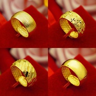 [ฟรีค่าจัดส่ง] แหวนทองแท้ 100% 9999 แหวนทองเปิดแหวน. แหวนทองสามกรัมลายใสสีกลางละลายน้ำหนัก 3.96 กรัม (96.5%) ทองแท้ RG100-191