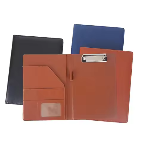 7*9.37in PU Leather A5 / A4 Clipboard Clip File Folder Document Bag Business Meeting Contract Clamp 