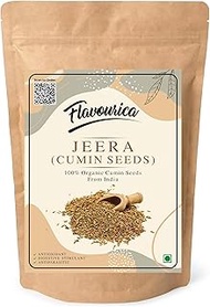Flavourica Organic Jeera Whole - Aromatic Cumin Seeds for Culinary Mastery Cumin Seeds (Jeera) - 400