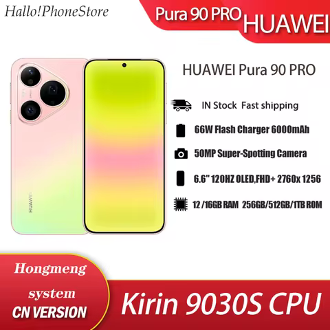 HUAWEI Pura90Pro Kirin 9030S 6.6 120HZ OLED IP69 50MP OIS Cameras NFC OTA 66W Fast Charge 6000mAh Ba