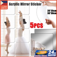 20*20cm Mirror Wall Sticker Square Self-adhesive Acrylic Mirror Tiles Stickers Bathroom Decor Mural