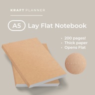 Kraft Planner | The Lay Flat Notebook | A5 bujo dotted notebook 200 pages 120 gsm 100 sheets thick paper cover bullet journal planner