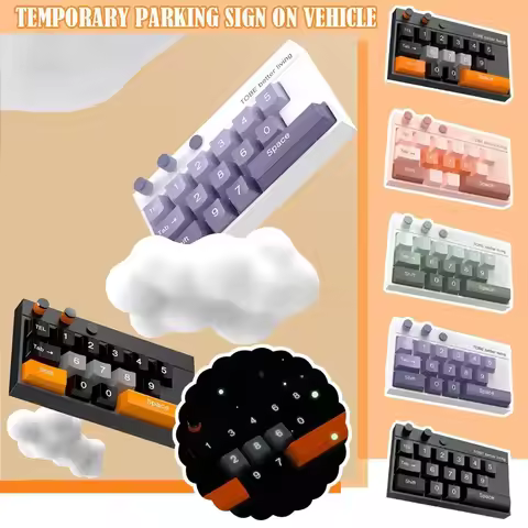 Car Temporary Parking Moving License Plate Keyboard Hero Car Number Plate Creative Rotating Hidden T