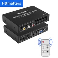 ตัวแปลง AV Scart เป็น HDMI คอมโพสิต Scart+VGA+AV เป็น HDMI พร้อมรีโมท VGA AV Scart เข้า HDMI ออก สำห