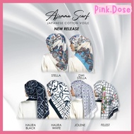 AJUMMA SCARF Japanese Cotton Voile Square Tudung Bawal Printed Bidang 45