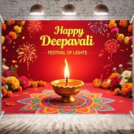 Happy Diwali Festival Backdrop for Photography India Festival of Lights Diwali Photo Background Deep