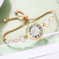 Jam Tangan Wanita Model Rantai Serut Tali Love Jam Analog Terbaru CA077
