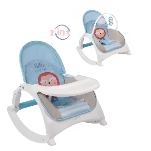 Baby Hot Sales 2 in 1 Baby Bouncer and Rocker Feeding Chair Table Rocking Swing Chair for Baby Rocke
