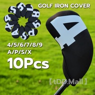 ிtDD.Mall GOLF IRON COVER Head Steel Bed Set 4/5/6/7/8/9/A/P/S/X 10PCS Waterproof
