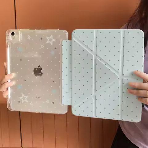 Korean Full Screen Stars Wave Point Y2K Cover For iPad Pro 13 11th M5 M4 12.9 A16 10 8 7 9th 10th Ai