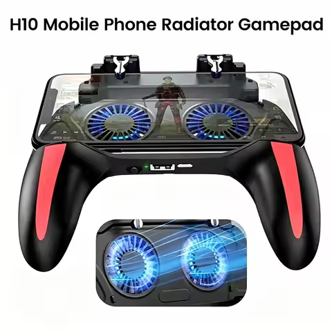 4 Fingers Mobile Phone Game Handle with Radiator Aim Shooting Gamepad Joystick Controller for IOS An