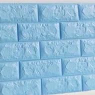 Wallpaper 3D brick foam bata Biru / wallpaper 3D Dinding 70x77cm