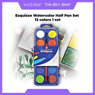 Esquisse Watercolor Half Pan Set | 12colors, Watercolour, Water Color, Cat Air Warna Air