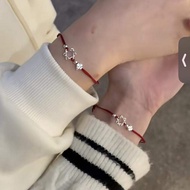 Six-Pointed Star Clover Red Carrying Strap Simple Bracelet Red Rope Adjustable Easiest for Match Sis