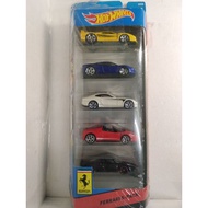 Hot Wheels 5 Pack Ferrari - Enzo Ferrari, Ferrari F40, Ferrari 458 Spider, Ferrari 430 Scuderia, Fer