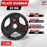 [5 CM] 10 KG Rubber Barbell Plate Rubber/ Rubber Barbell / Plate Barbell
