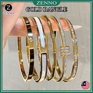 Zenno High-end Golden Bangle Titanium Steel Non-Fade Bracelet Closed Hinged Luxury Bracelet Gelang T