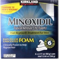 KIRKLAND Minoxidil Topical Aerosol 5% Foam - Hair Regrowth Treatment 6 months supply