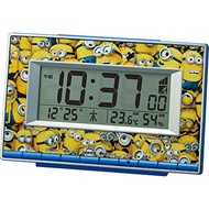 Rhythm (Rhythm) Stock Clock Blue 9.4x14.6x4cm Radio wake -up clock minion temperature humidity electronic sound alarm 8RZ221ME04【Direct From JAPAN】