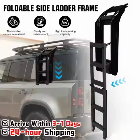 Telescopic Deployable Side Ladder Aluminum Alloy Folding Side Ladder for Land Rover Defender 90 110 