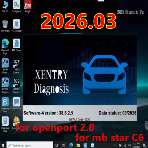 2026.03 Xentry up-to-date Software, Vediamo, D.TS, WIS, EPC for MB STAR C6 Diagnosis for Openport On