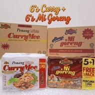 【6+6】Ibumie Always Mi Goreng Asli 6Pack+ Ibumie Penang White Curry 6Pack /carton