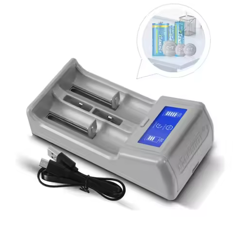 Smart Battery Charger AA/AAA/18490/18350/17670/17500 Quick Charging LIR2450/LIR2032 Coin Batteries C