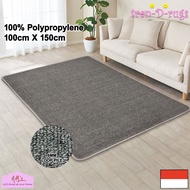 Karpet polypropylene polos lantai ruang tamu tidur permadani bulu minimalis 100 cm x 150 cm - NMs