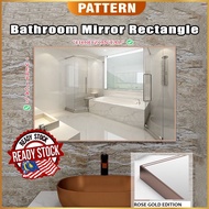 [No Drilling] PATTERN Bathroom Wall Hanging Mirror Self-Adhesive Wall-Mounted Glass Toilet Bathroom 