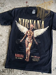 NTS 344 Nirvana In Utero ROCK เสื้อยืด เสื้อวง เสื้อดำ สกรีนลายอย่างดี ผ้าหนานุ่ม ไม่หดไม่ย้วย NTS T