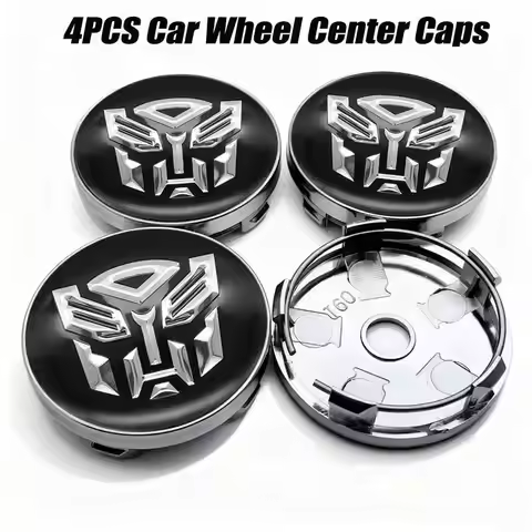 4pcs 56mm 60mm Autobot Emblem Car Wheel Center Cover Sticker Universal Rim Hub Caps For AUDI HONDA N