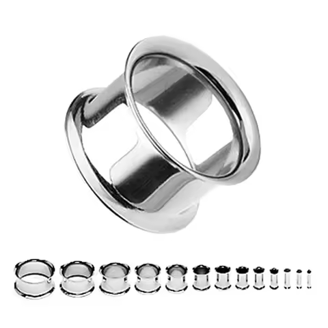 2X Surgical Steel Ear Gauge Plug Stretching Kit 4g (5mm) - 1" (25mm) Double Flared Flesh Tunnel Expa