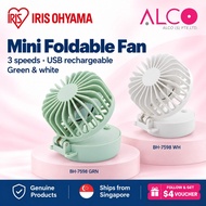 IRIS OHYAMA Mini Handy Foldable Fan USB Portable Handheld Fan 3 Speeds White/Green (BH-7598)