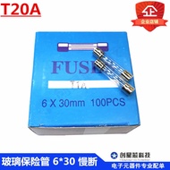 Glass Fuse 6 * 30mm T20A 20A 250V Slow Break High Quality Fuse