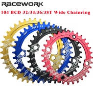 CEWORK 104 BCD Narrow Wide MTB Chainring 32-38T Aluminum Alloy 7050