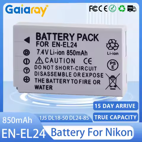 EN-EL24 Camera Battery 850mAH 7.4V Rechargeable Li-ion Battery for Nikon 1 J5 1J5 DL18-50 DL24-85 EN