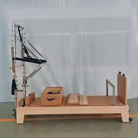 Combination Pilates Equipment Manufactory Wood Pilates Reformer Machine With Half Tower Trapeze Pila