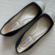 Jimmy Choo 黑金平底鞋38.5號 少用