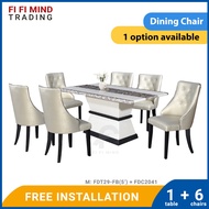 Marzanna Marble Dining Set/ Marble Dining Table/ Meja Makan 6 Kerusi/ Meja Makan Marble/ Meja Makan Set